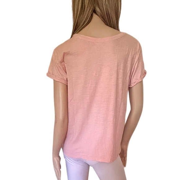 Lucky Brand Don't Worry be Lucky Tee T-Shirt Blush Pink Screen Print 100% Cotton - Picture 8 of 12